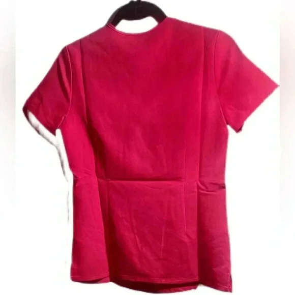 Figs Pink Short Sleeve Tee V-Neck - Picture 3 of 3